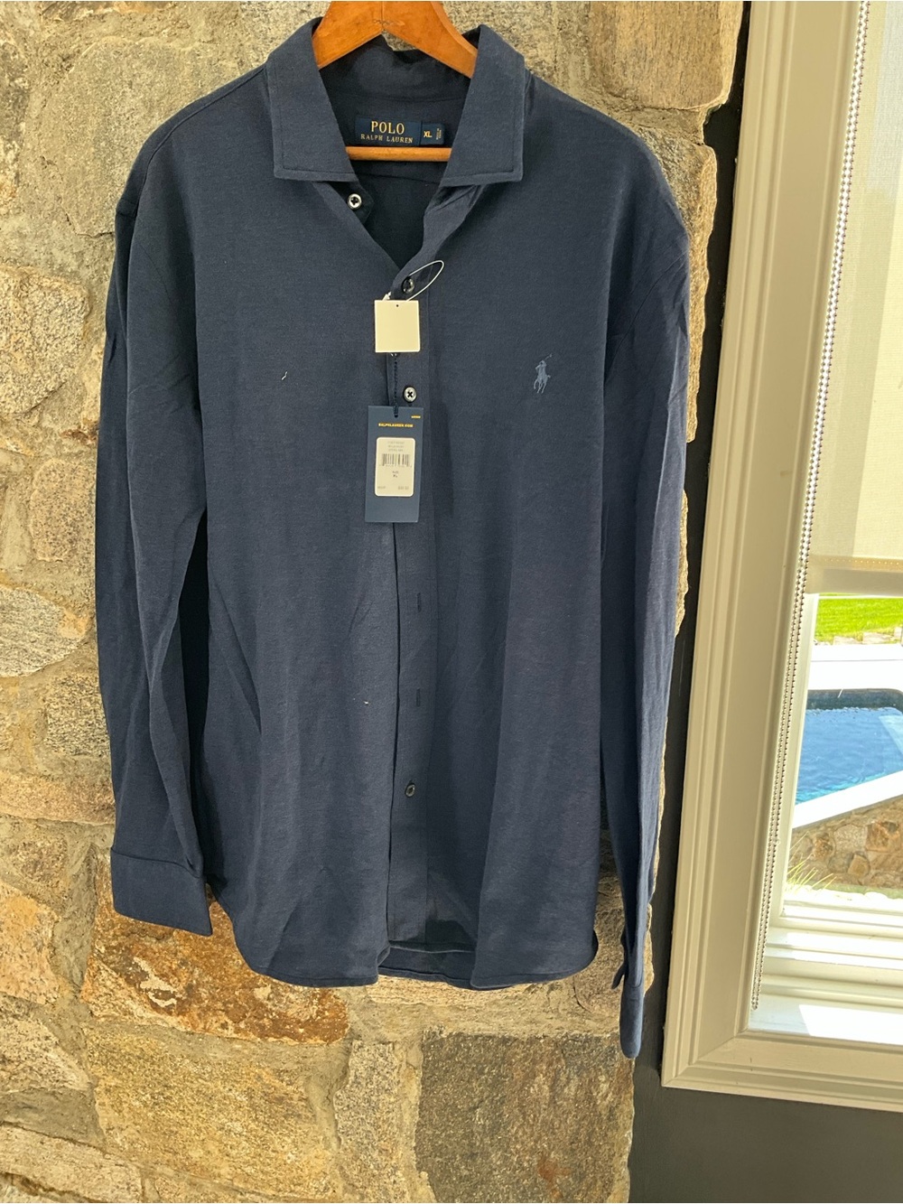 Ralph Lauren Men’s Navy Long-Sleeve Polo Shirt with Embroidered Pony
